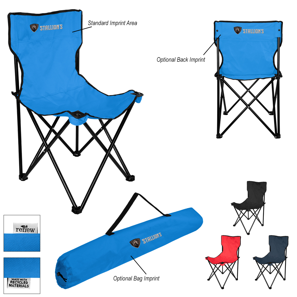 Rpet Folding Chair With Carrying Bag 1