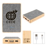 5000 Mah Bamboo & Recycled Fabric Power Bank - 25205 FSCGRABAM Silkscreen 5000 Mah Bamboo & Recycled Fabric Power Bank - 25205 FSCGRABAM Silkscreen