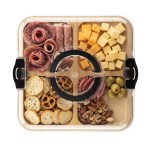 Portable Charcuterie Board With Lid - 75109 NATBLK Contents Portable Charcuterie Board With Lid - 75109 NATBLK Contents