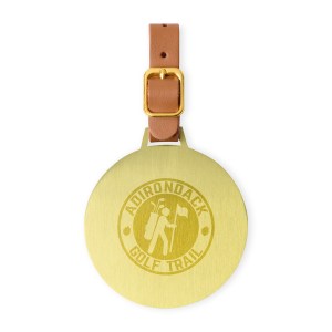 Ahead Large Round Golf Bag Tag - Antique Brass 1 Ahead Large Round Golf Bag Tag - Antique Brass 1