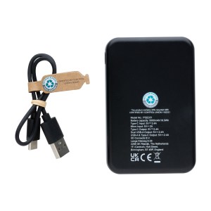 Recycled Plastic 5.000 mAh Powerbank - Black 1 Recycled Plastic 5.000 mAh Powerbank - Black 1