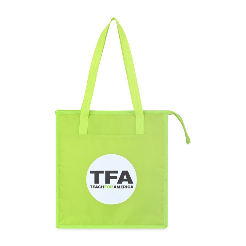 Arlo Recycled rPET Insulated Grocery Shopper - Lime Green 1 Arlo Recycled rPET Insulated Grocery Shopper - Lime Green 1