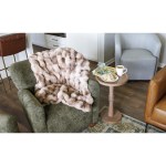 Ruched Faux Fur Recycled Polyester Blanket - Mocha Frost - Alternate Ruched Faux Fur Recycled Polyester Blanket - Mocha Frost - Alternate