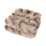 Ruched Faux Fur Recycled Polyester Blanket - Mocha Frost 1 Ruched Faux Fur Recycled Polyester Blanket - Mocha Frost 1