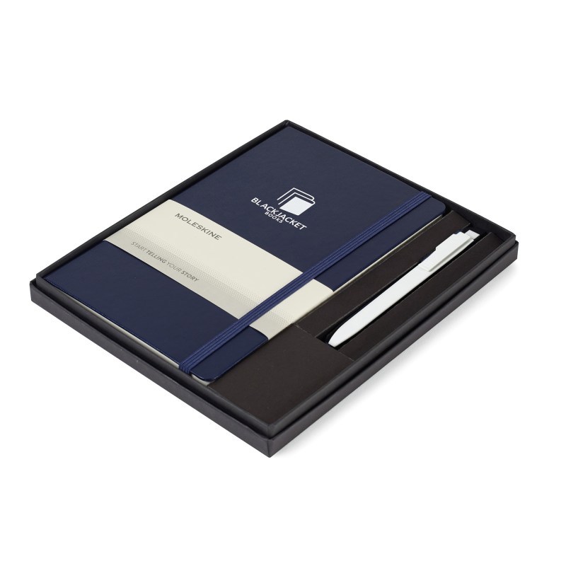 Moleskine® Large Notebook and GO Pen Gift Set - Navy Blue 1 Moleskine® Large Notebook and GO Pen Gift Set - Navy Blue 1