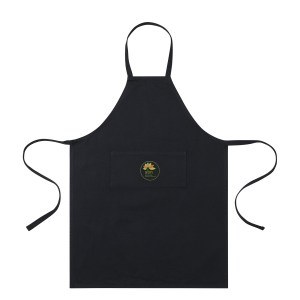 AWARE™ Recycled Cotton Bib Front Apron With Pocket - Black 1 AWARE™ Recycled Cotton Bib Front Apron With Pocket - Black 1