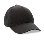 Impact 6 Panel 280gr Recycled Cotton Cap - AWARE - Black 2 Impact 6 Panel 280gr Recycled Cotton Cap - AWARE - Black 2