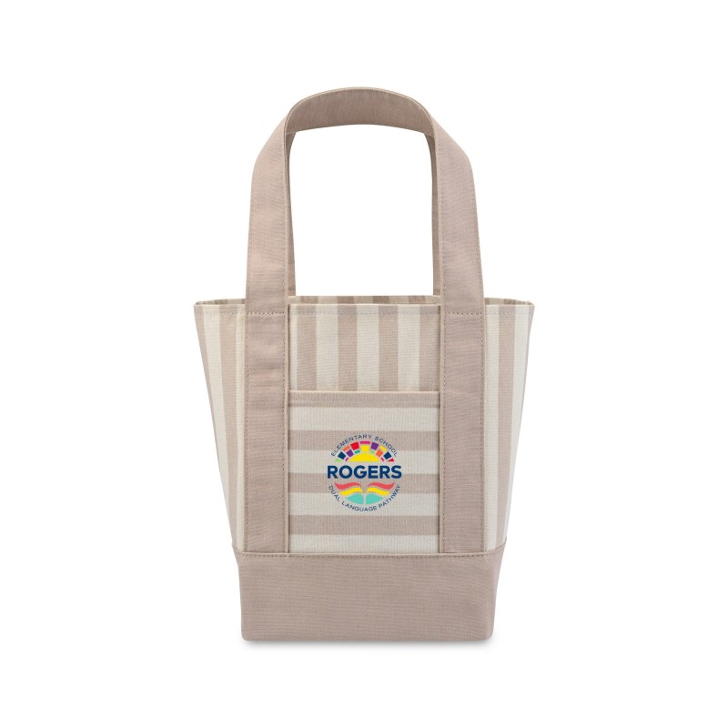 Mini Canvas Tote - Tan Stripe 1 Mini Canvas Tote - Tan Stripe 1