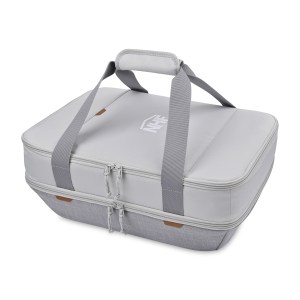 Parkview Recycled rPET Insulated Dual Food Carrier - Greystone 1 Parkview Recycled rPET Insulated Dual Food Carrier - Greystone 1