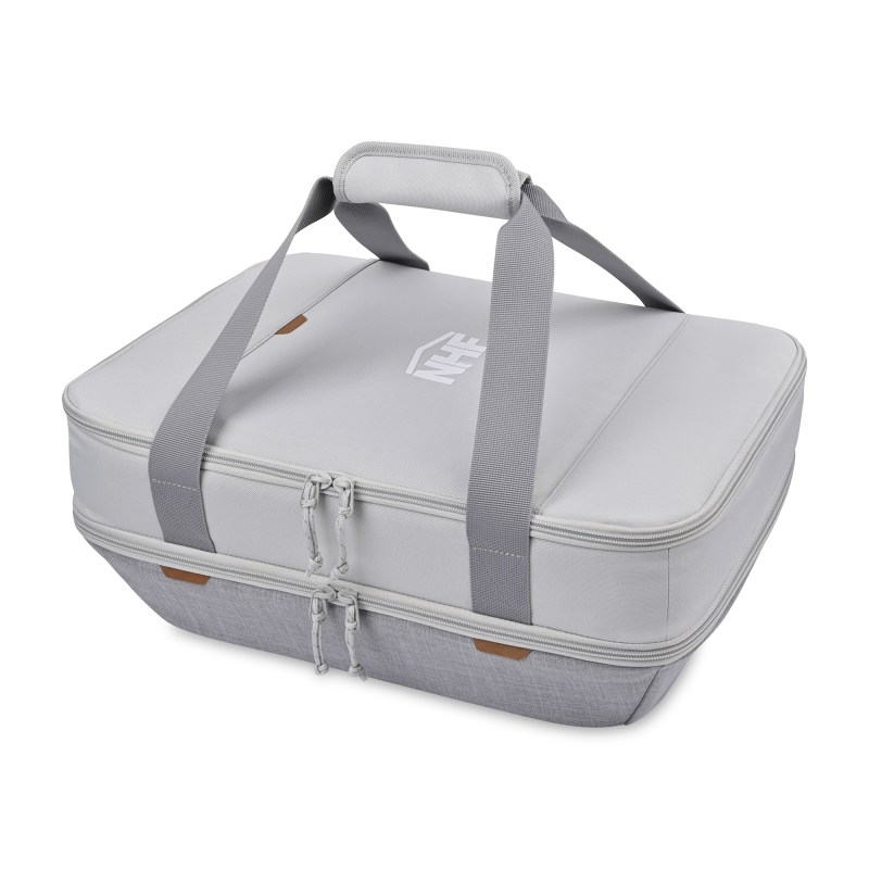 Parkview Recycled rPET Insulated Dual Food Carrier - Greystone 1 Parkview Recycled rPET Insulated Dual Food Carrier - Greystone 1