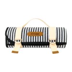Life%27s a Picnic Roll-Up Blanket - Black & White Stripes 1 Life%27s a Picnic Roll-Up Blanket - Black & White Stripes 1
