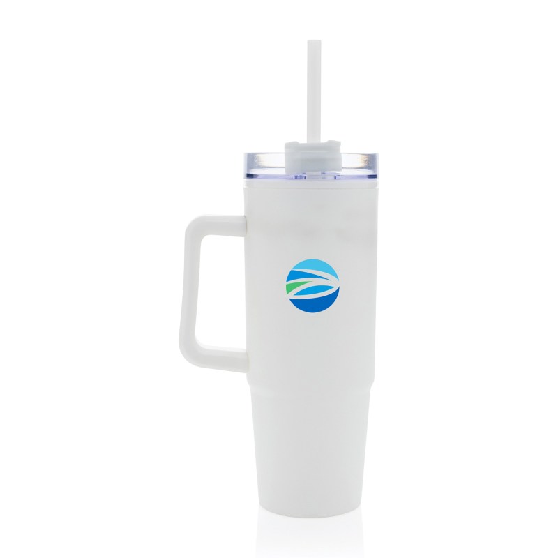 Tana Plastic Tumbler with Handle 900ML - White 1 Tana Plastic Tumbler with Handle 900ML - White 1