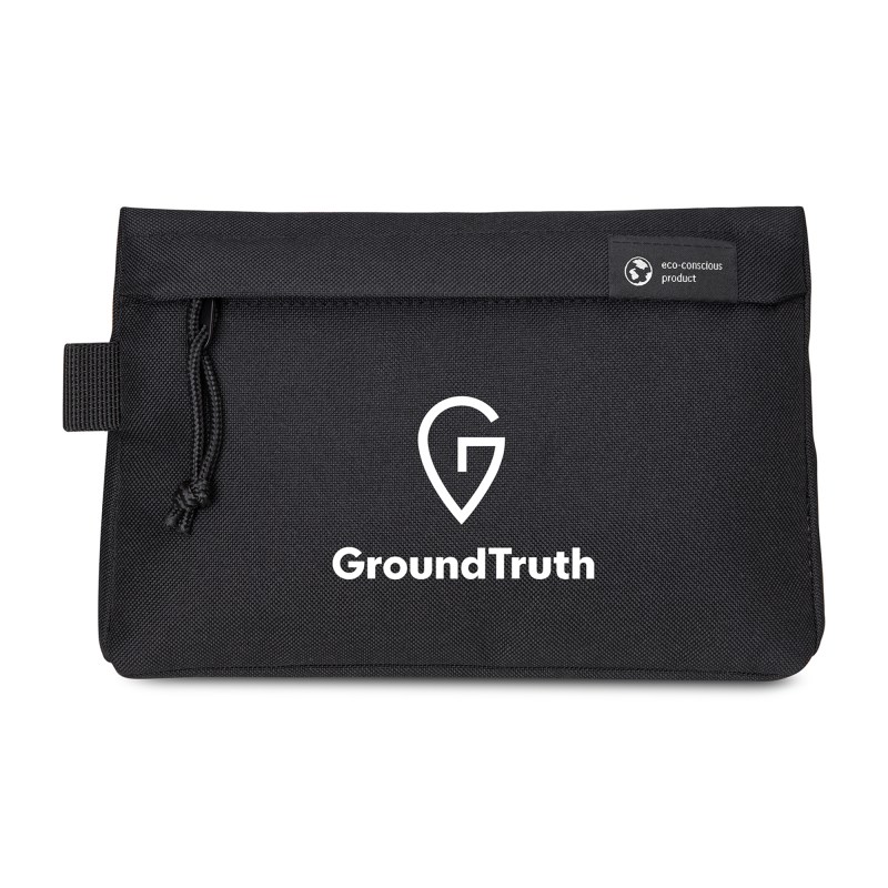 Renew AWARE™ rPET Zippered Pouch - Black 1 Renew AWARE™ rPET Zippered Pouch - Black 1