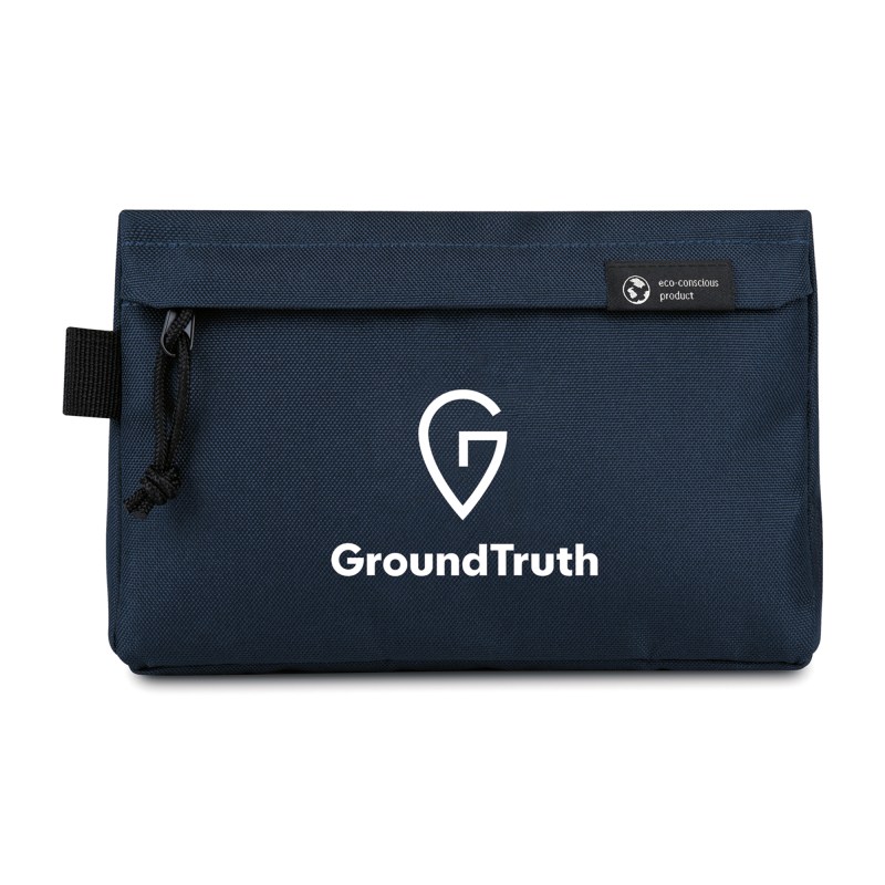 Renew AWARE™ rPET Zippered Pouch - Navy 1 Renew AWARE™ rPET Zippered Pouch - Navy 1