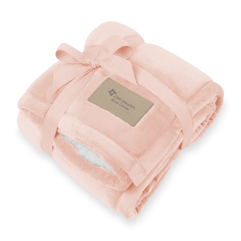 Minkie Sherpa Recycled Polyester Baby Blanket - Petal Pink 1 Minkie Sherpa Recycled Polyester Baby Blanket - Petal Pink 1