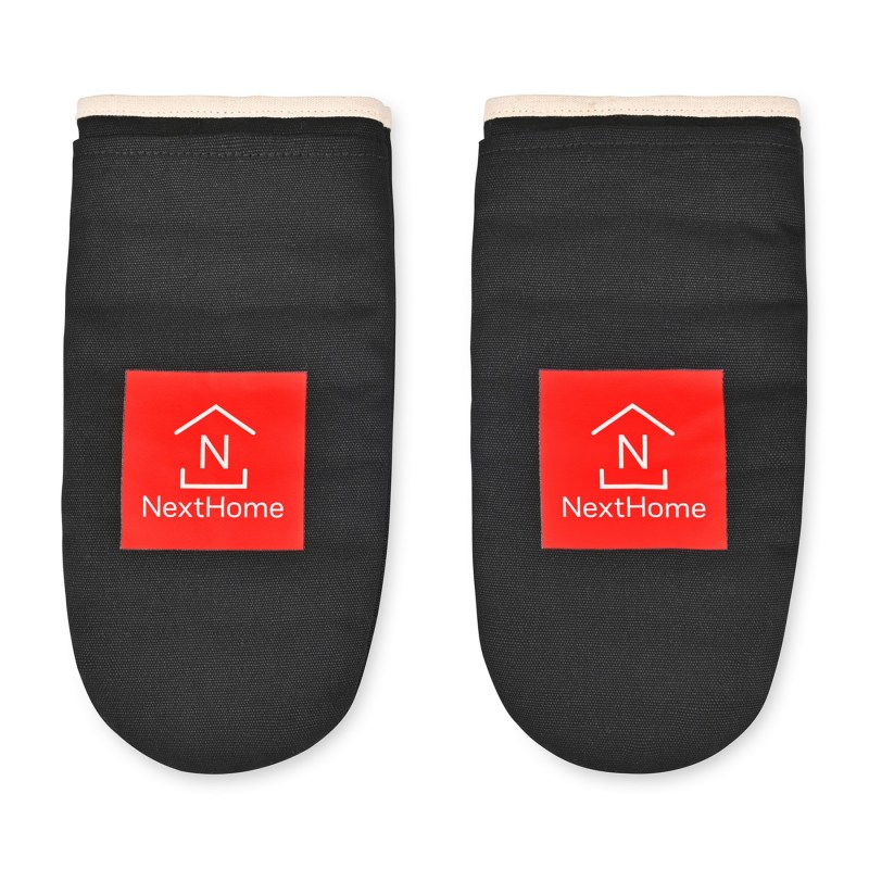La Cuisine Recycled Cotton Oven Mitt Set - AWARE - Black 1 La Cuisine Recycled Cotton Oven Mitt Set - AWARE - Black 1