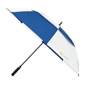 Elements 60" Recycled Auto Open Double Canopy Golf Umbrella - Royal-White 1 Elements 60" Recycled Auto Open Double Canopy Golf Umbrella - Royal-White 1