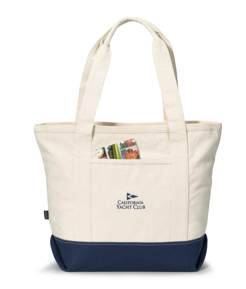 Newport Cotton Zippered Tote - Navy Blue 1 Newport Cotton Zippered Tote - Navy Blue 1