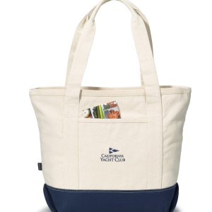 Newport Cotton Zippered Tote - Navy Blue 1 Newport Cotton Zippered Tote - Navy Blue 1
