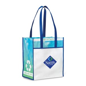 Vita Laminated Recycled Shopper - Royal Blue-Pattern 1 Vita Laminated Recycled Shopper - Royal Blue-Pattern 1
