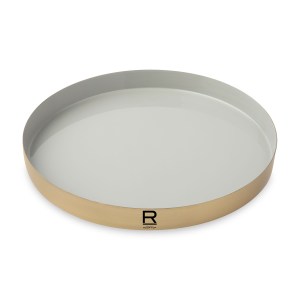 Be Home Luxe Round Enamel Tray - Moonbeam-Matte Gold 1 Be Home Luxe Round Enamel Tray - Moonbeam-Matte Gold 1