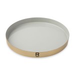 Be Home Luxe Round Enamel Tray - Moonbeam-Matte Gold 1 Be Home Luxe Round Enamel Tray - Moonbeam-Matte Gold 1