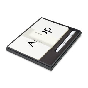 Moleskine® Large Volant and GO Pen Gift Set - White 1 Moleskine® Large Volant and GO Pen Gift Set - White 1
