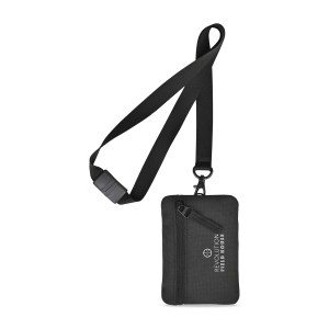 Rally Recycled ID Pouch Lanyard - Black 1 Rally Recycled ID Pouch Lanyard - Black 1