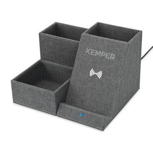 Eden Wireless Charging Desk Organizer - Charcoal Heather 1 Eden Wireless Charging Desk Organizer - Charcoal Heather 1
