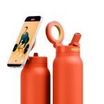 RINGO Pro Water Bottle with Magnetic Booster Ring - 32 Oz. - Orange - Alternate RINGO Pro Water Bottle with Magnetic Booster Ring - 32 Oz. - Orange - Alternate