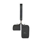Well Studio Recycled Nylon Dual Pouch Lanyard - AWARE™ - Black 1 Well Studio Recycled Nylon Dual Pouch Lanyard - AWARE™ - Black 1