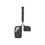 Well Studio Recycled Nylon Dual Pouch Lanyard - AWARE™ - Black - Alternate Well Studio Recycled Nylon Dual Pouch Lanyard - AWARE™ - Black - Alternate