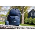 Fletcher Recycled rPET Laptop Backpack & Mini Pouch Bag Charm Set - Navy Heather - Alternate Fletcher Recycled rPET Laptop Backpack & Mini Pouch Bag Charm Set - Navy Heather - Alternate