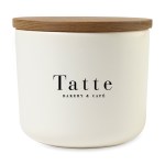 Be Home® Brampton Stoneware Container - Medium - White 1 Be Home® Brampton Stoneware Container - Medium - White 1