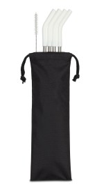 Aviana™ Poppy 4-Pack Stainless Straw Set - White 2 Aviana™ Poppy 4-Pack Stainless Straw Set - White 2