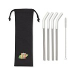 Aviana™ Poppy 4-Pack Stainless Straw Set - White - Alternate Aviana™ Poppy 4-Pack Stainless Straw Set - White - Alternate