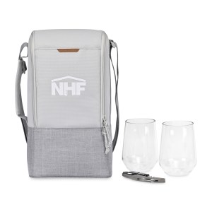 Parkview Recycled rPET Insulated Wine-to-Go Carry Tote - Greystone 1 Parkview Recycled rPET Insulated Wine-to-Go Carry Tote - Greystone 1
