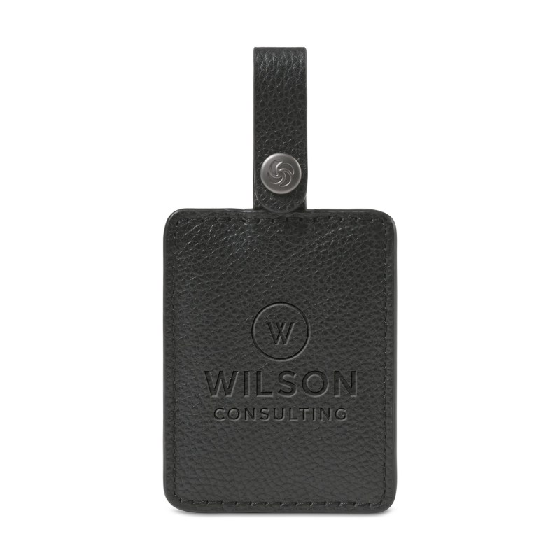 Samsonite Leather Bag Tag - Black 1 Samsonite Leather Bag Tag - Black 1