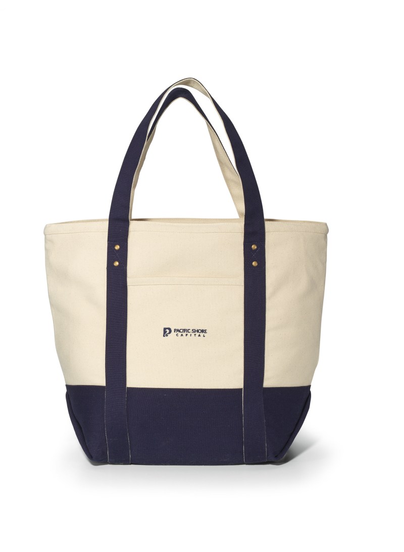 Seaside Zippered Cotton Tote - Navy Blue 1 Seaside Zippered Cotton Tote - Navy Blue 1