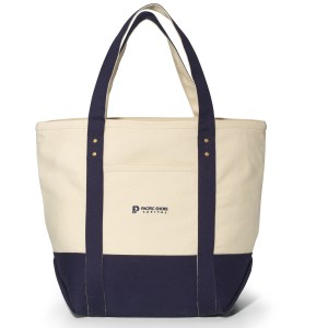 Seaside Zippered Cotton Tote - Navy Blue 1 Seaside Zippered Cotton Tote - Navy Blue 1