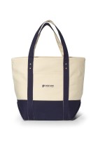 Seaside Zippered Cotton Tote - Navy Blue 1 Seaside Zippered Cotton Tote - Navy Blue 1