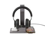 Truman Dual Wireless Charger and Headphone Stand - Medium Grey Heather 2 Truman Dual Wireless Charger and Headphone Stand - Medium Grey Heather 2