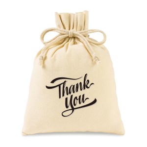 Canvas Drawstring Gift Bag- Medium - Natural 1 Canvas Drawstring Gift Bag- Medium - Natural 1