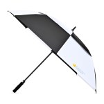 Elements 60" Recycled Auto Open Double Canopy Golf Umbrella - Black-White 1 Elements 60" Recycled Auto Open Double Canopy Golf Umbrella - Black-White 1