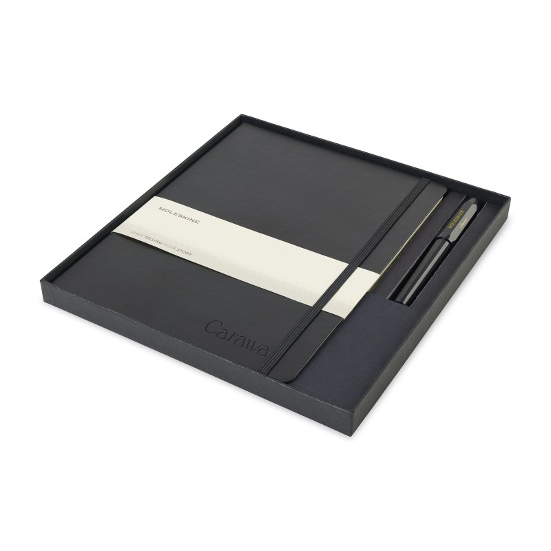 Moleskine X-Large Notebook and Kaweco Pen Gift Set - Black 1 Moleskine X-Large Notebook and Kaweco Pen Gift Set - Black 1