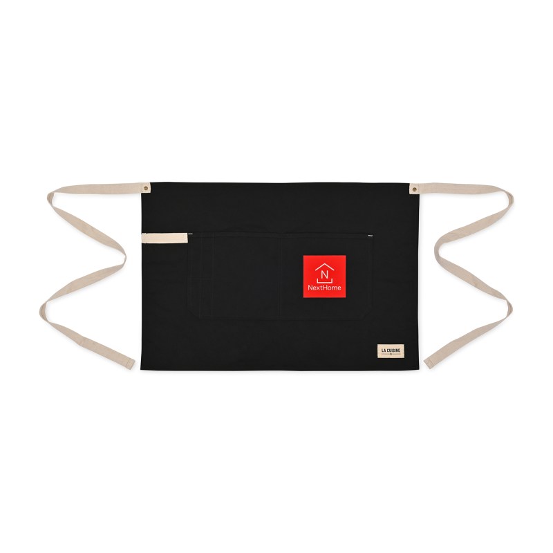 La Cuisine Recycled Cotton Bistro Apron - AWARE - Black 1 La Cuisine Recycled Cotton Bistro Apron - AWARE - Black 1