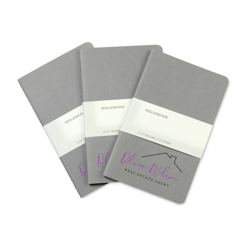 Moleskine® Large Cahier 3-Pack - Pebble Grey 1 Moleskine® Large Cahier 3-Pack - Pebble Grey 1