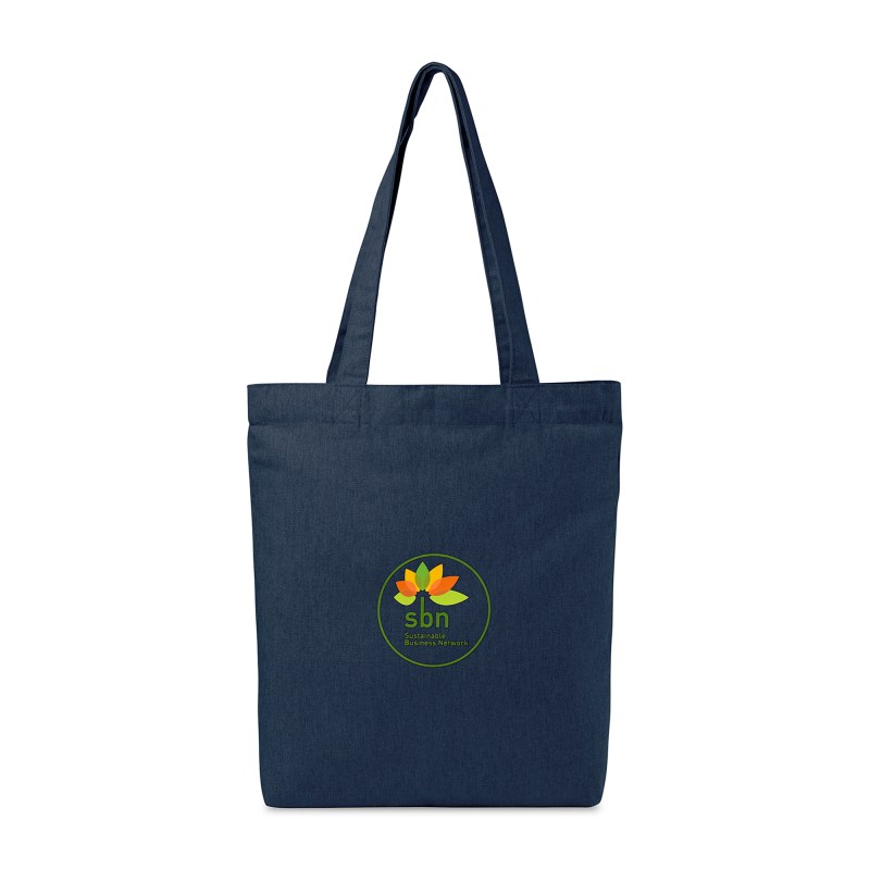AWARE™ Recycled Cotton Gusset Bottom Tote - Indigo Denim 1 AWARE™ Recycled Cotton Gusset Bottom Tote - Indigo Denim 1
