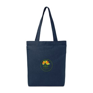 AWARE™ Recycled Cotton Gusset Bottom Tote - Indigo Denim 1 AWARE™ Recycled Cotton Gusset Bottom Tote - Indigo Denim 1