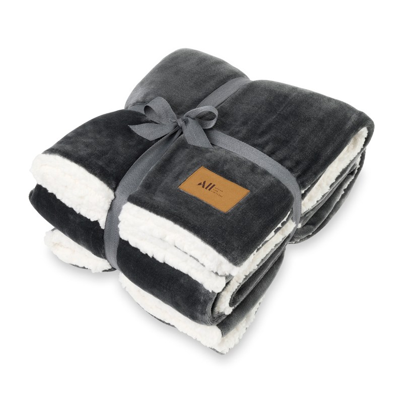 Mink Sherpa Blanket - Charcoal 1 Mink Sherpa Blanket - Charcoal 1